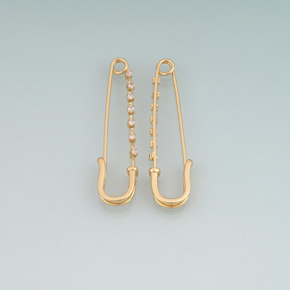 18K Gold Filled Cubic Zirconia Paperclip Charm Pendant for Jewelry Making