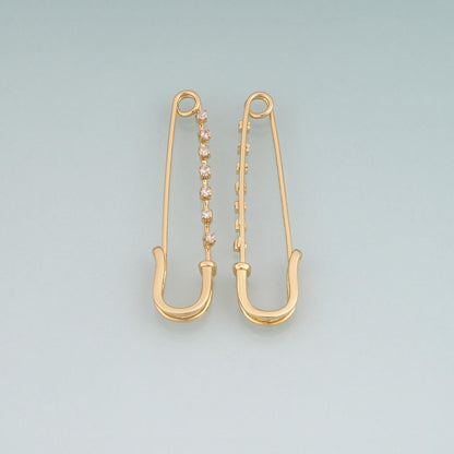 18K Gold Filled Cubic Zirconia Paperclip Charm Pendant for Jewelry Making