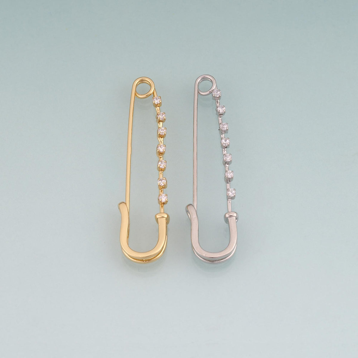 18K Gold Filled Cubic Zirconia Paperclip Charm Pendant for Jewelry Making