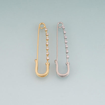 18K Gold Filled Cubic Zirconia Paperclip Charm Pendant for Jewelry Making