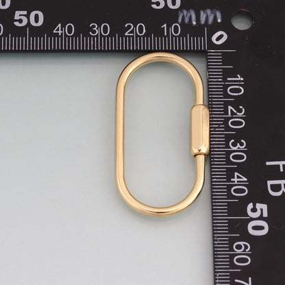 18K Gold Filled Oval Screw Thread Buckle,Oval Charm Bracelet Necklace for DIY Jewelry Making Supply