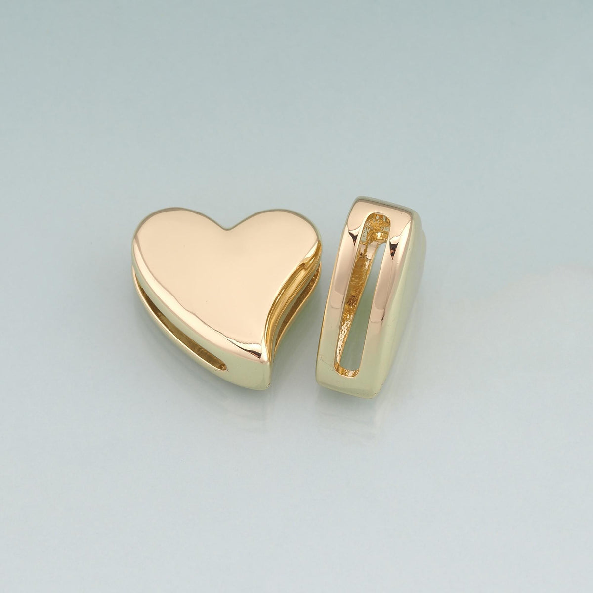 18K Gold Filled Heart Charm Pendant for Jewelry Making