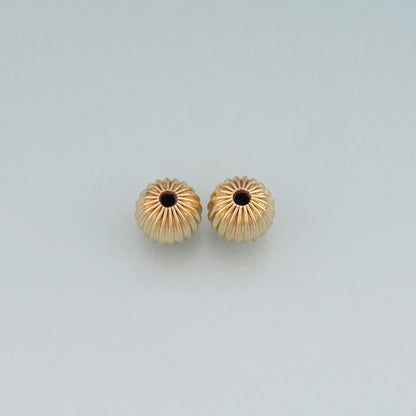 18K Gold Filled Round Round Beads 8 mm, 6 mm for Jewelry Making