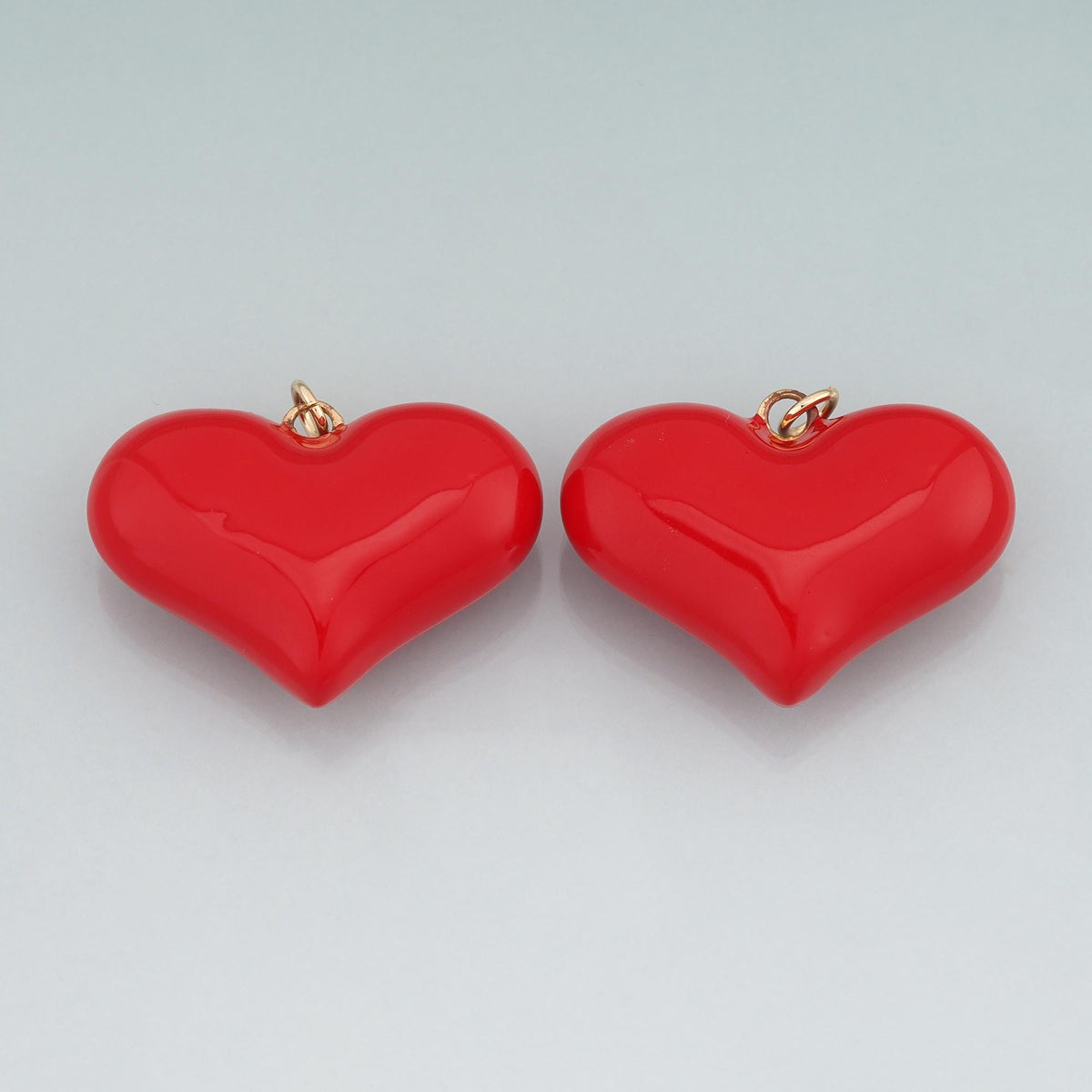 18K Gold Filled Enamel Heart Pendant,Heart Charm Bracelet Necklace for DIY Jewelry Making Supply