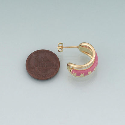 18K Gold Filled Hand Enamel Charm Pendant for Jewelry Making