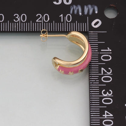 18K Gold Filled Hand Enamel Charm Pendant for Jewelry Making