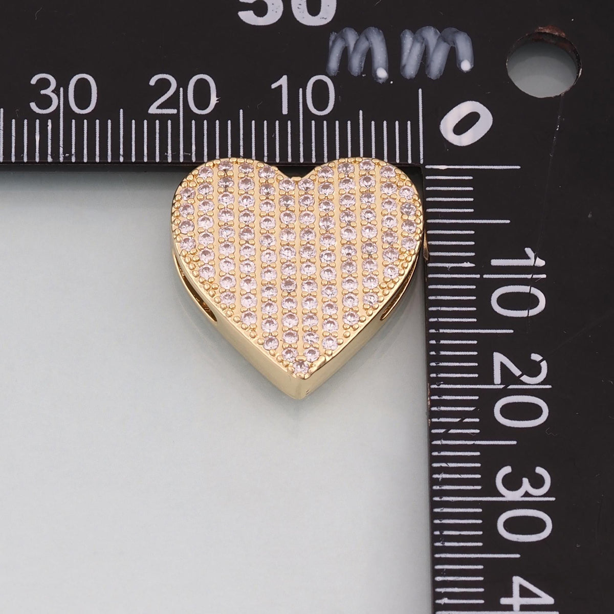 18K Gold Filled Heart CZ Charm Pendant for Jewelry Making