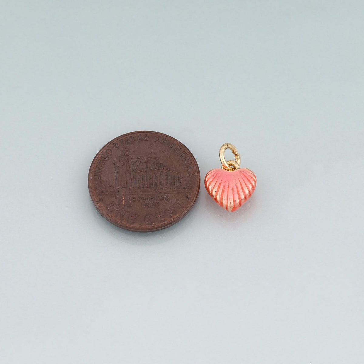 18K Gold Filled Enamel Texture Heart Pendant,Heart Charm Bracelet Necklace for DIY Jewelry Making Supply