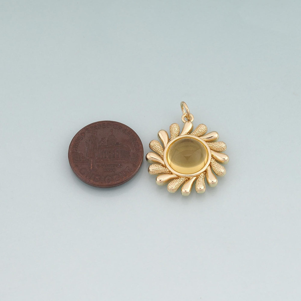 18K Gold Filled Sun Charm Pendant for Jewelry Making