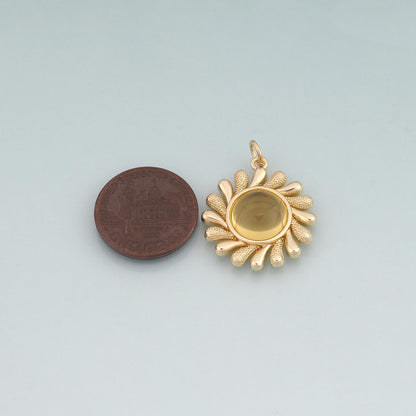 18K Gold Filled Sun Charm Pendant for Jewelry Making