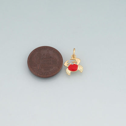 18K Gold Filled Hand Enamel Charm Pendant for Jewelry Making