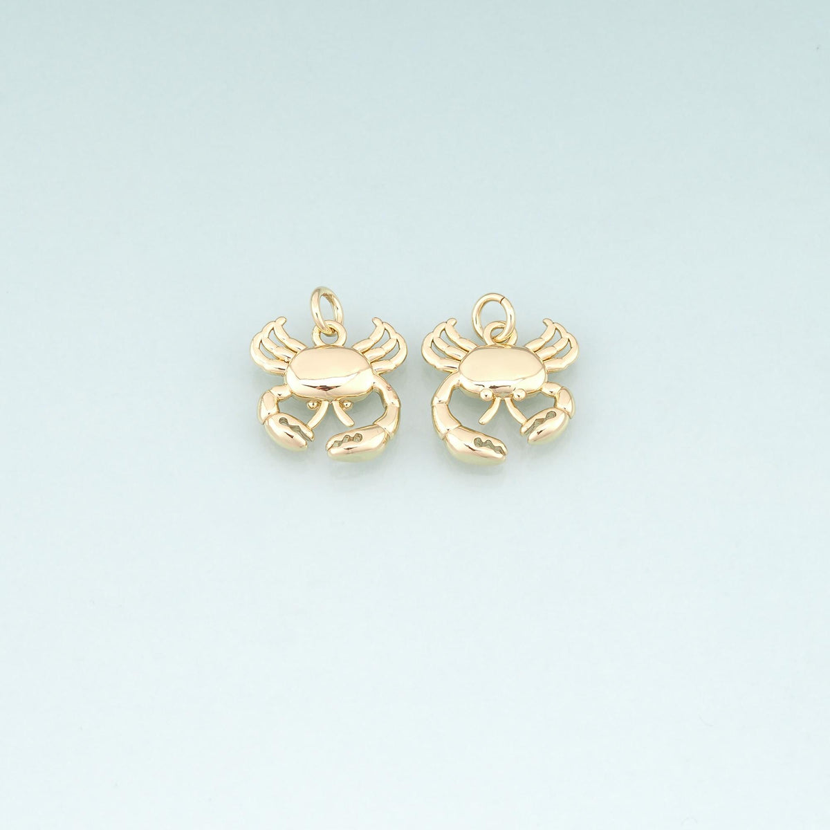 18K Gold Filled Crab Pendant,Minimalist Crab Charm Bracelet Necklace for DIY Jewelry Making Supply