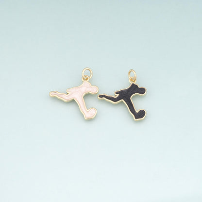 18K Gold Filled Hand Enamel Charm Pendant for Jewelry Making