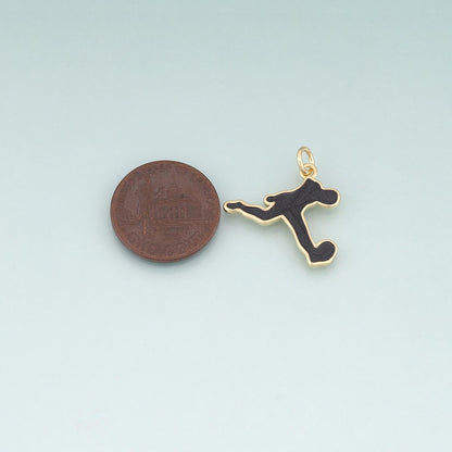 18K Gold Filled Hand Enamel Charm Pendant for Jewelry Making