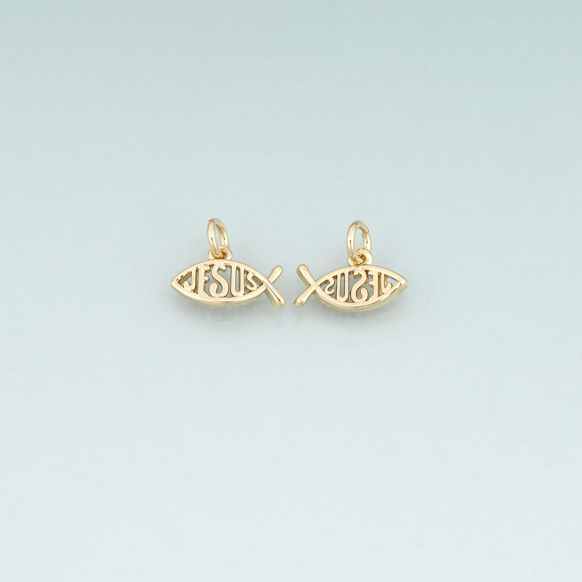 18K Gold Filled Fish Charm Pendant for Jewelry Making