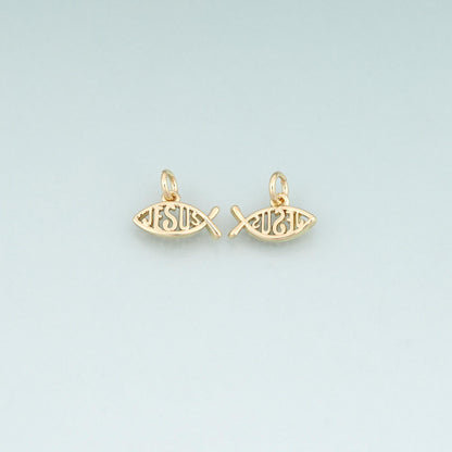 18K Gold Filled Fish Charm Pendant for Jewelry Making