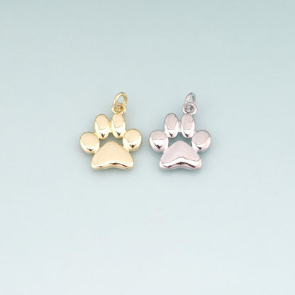 18K Gold Filled Paw Charm Pendant for Jewelry Making