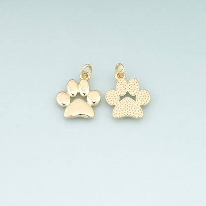 18K Gold Filled Paw Charm Pendant for Jewelry Making