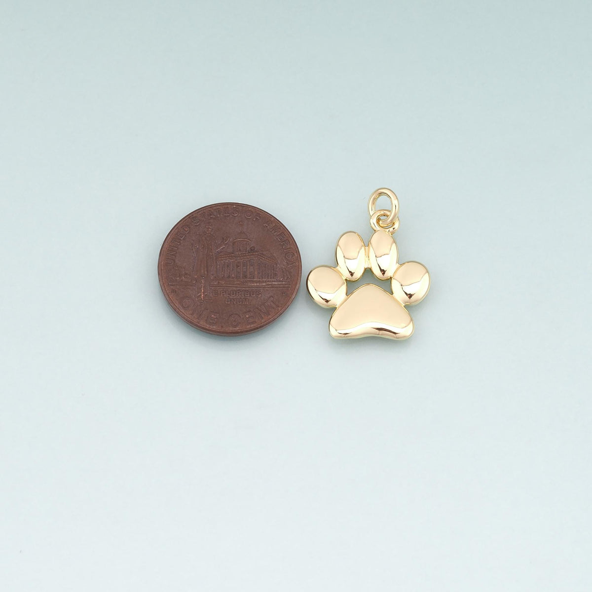 18K Gold Filled Paw Charm Pendant for Jewelry Making