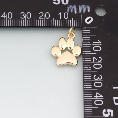 18K Gold Filled Paw Charm Pendant for Jewelry Making