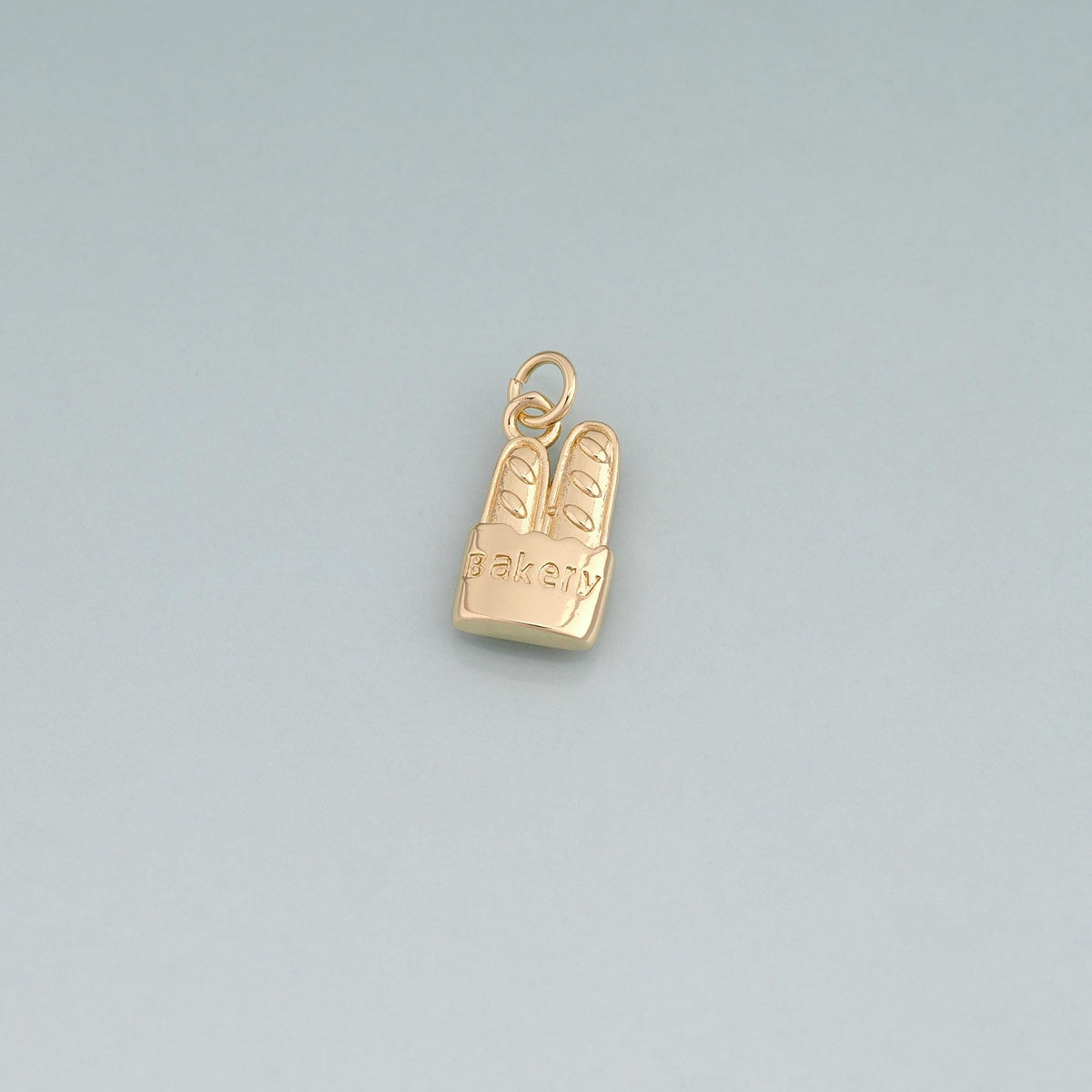 18K Gold Filled Baguette Pendant,French Flair Charm Bracelet Necklace for DIY Jewelry Making Supply
