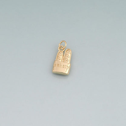 18K Gold Filled Baguette Pendant,French Flair Charm Bracelet Necklace for DIY Jewelry Making Supply