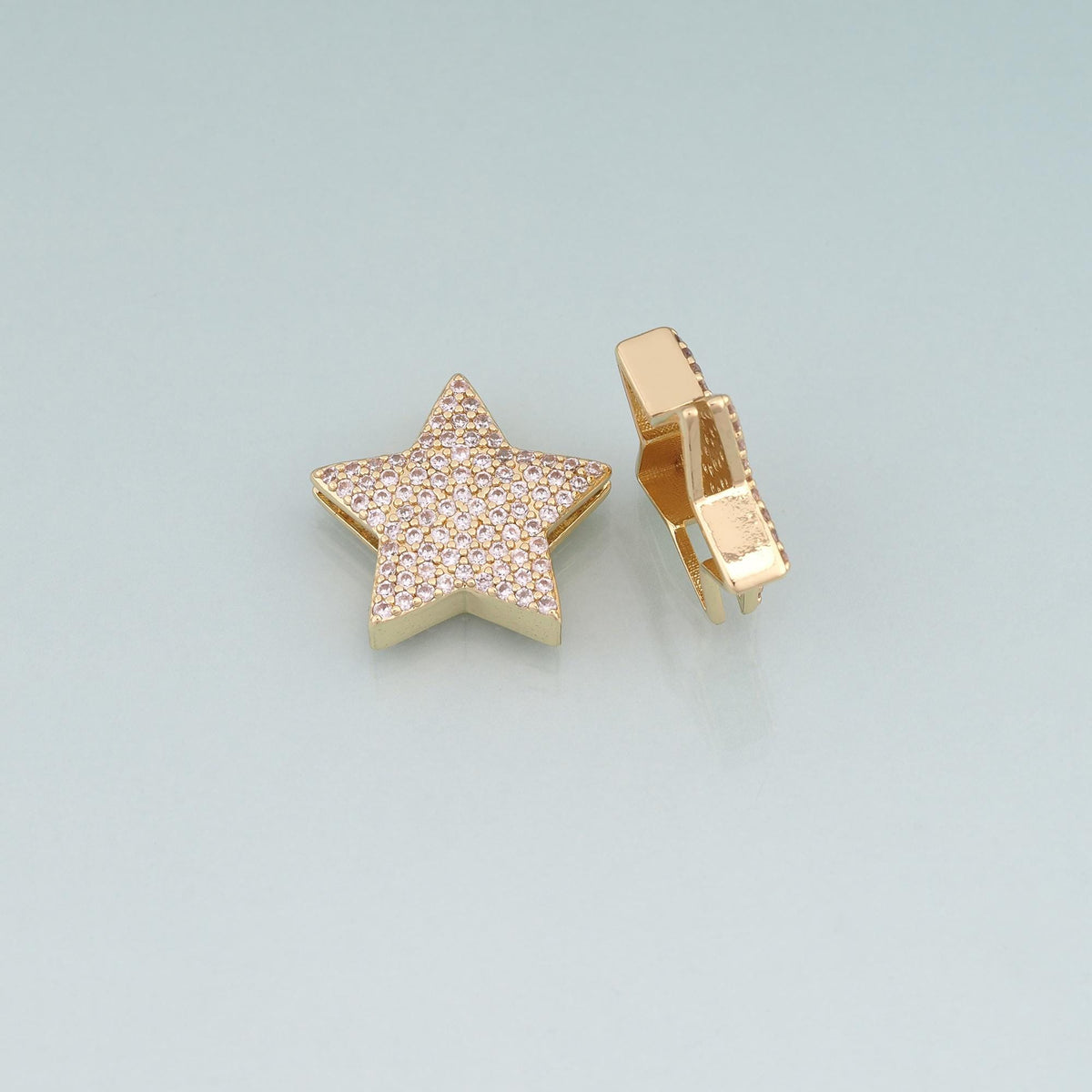 18K Gold Filled Star CZ Charm Pendant for Jewelry Making