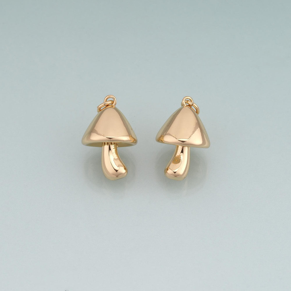 18K Gold Filled Mushroom Pendant,Cute Charm Bracelet Necklace for DIY Jewelry Making Supply