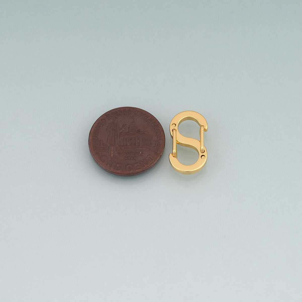 18K Gold Filled S Shaped Double Spring Clasp Pendant,S Shaped Charm Bracelet Necklace for DIY Jewelry Making Supply