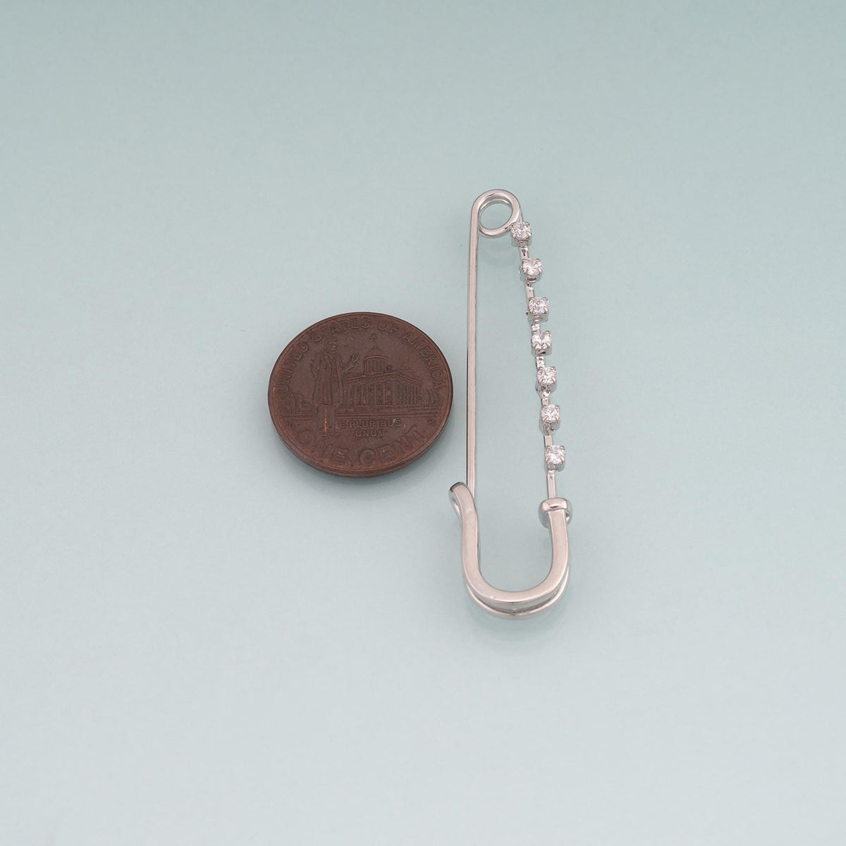18K Gold Filled Cubic Zirconia Paperclip Charm Pendant for Jewelry Making