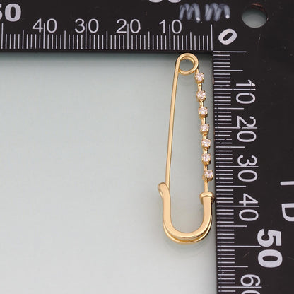 18K Gold Filled Cubic Zirconia Paperclip Charm Pendant for Jewelry Making