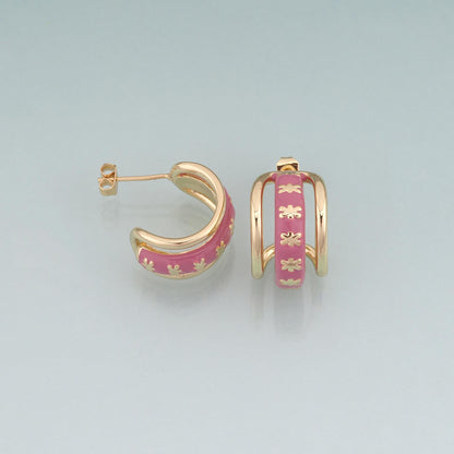 18K Gold Filled Hand Enamel Charm Pendant for Jewelry Making