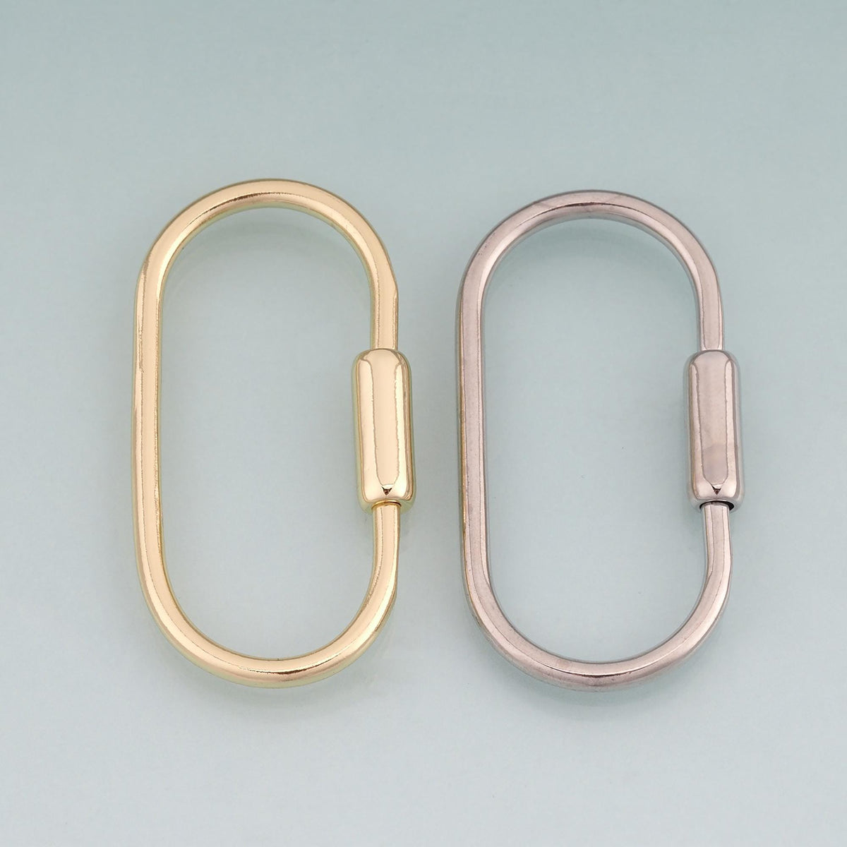 18K Gold Filled Oval Screw Thread Buckle,Oval Charm Bracelet Necklace for DIY Jewelry Making Supply