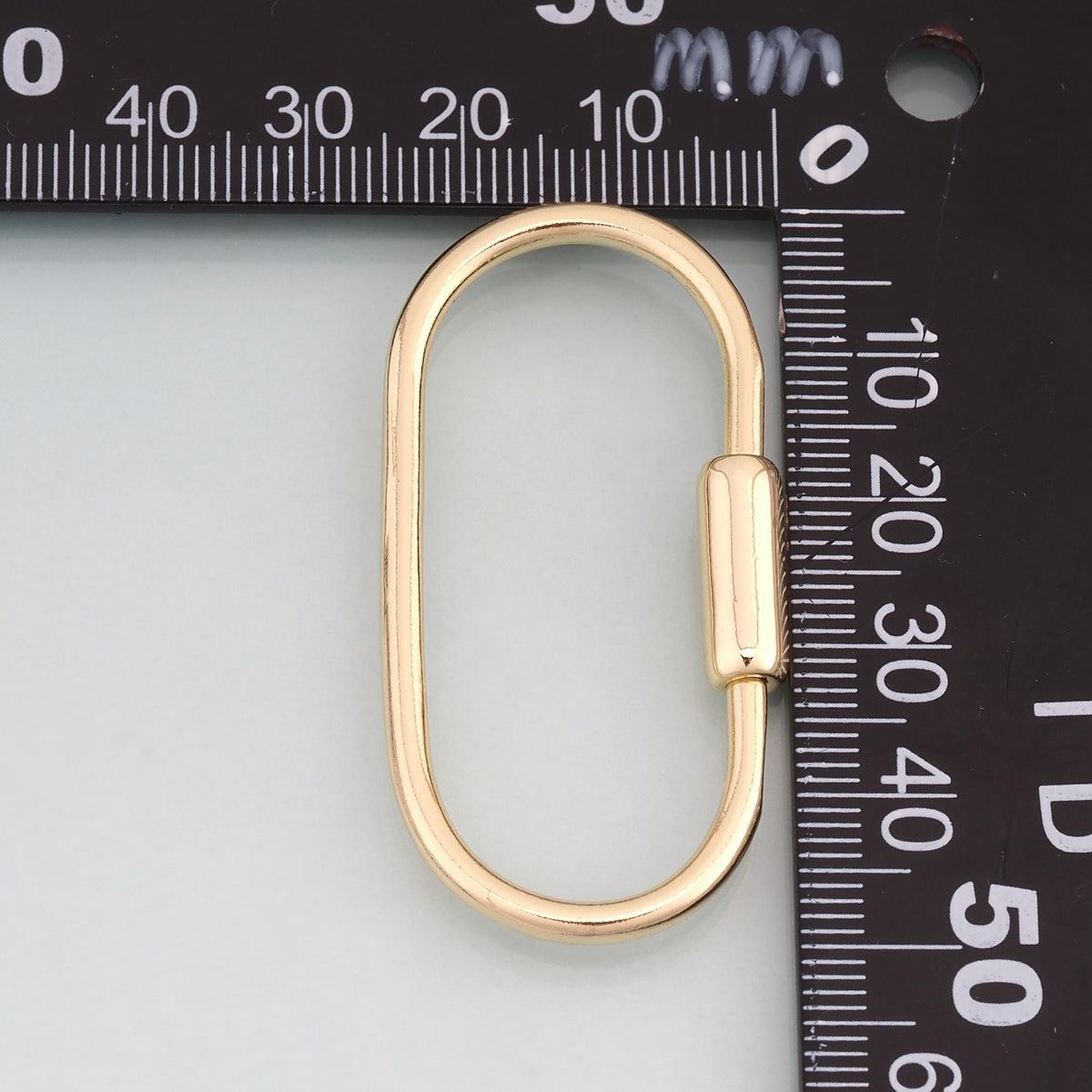 18K Gold Filled Oval Screw Thread Buckle,Oval Charm Bracelet Necklace for DIY Jewelry Making Supply