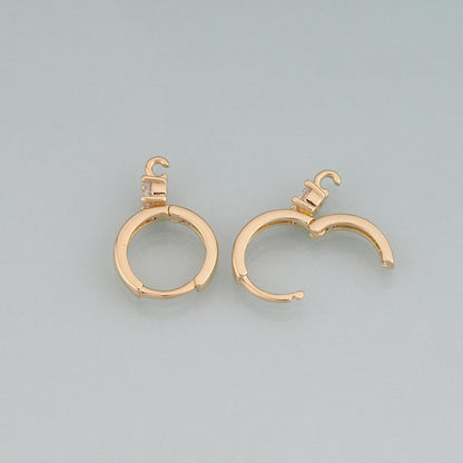 A Pair 18K Gold Filled CZ Round Earrings,Round Earrings Bracelet Necklace for DIY Jewelry Making Supply