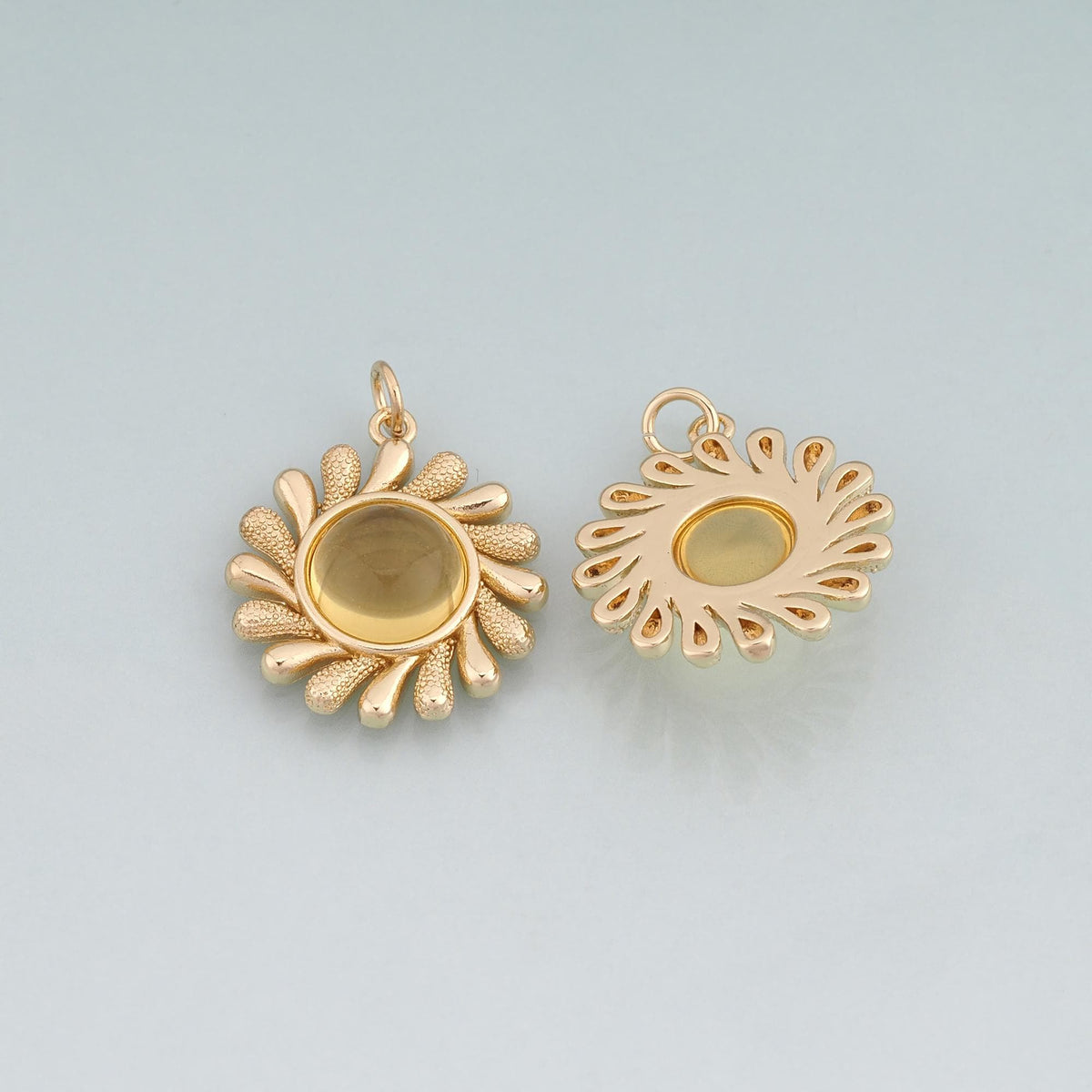 18K Gold Filled Sun Charm Pendant for Jewelry Making