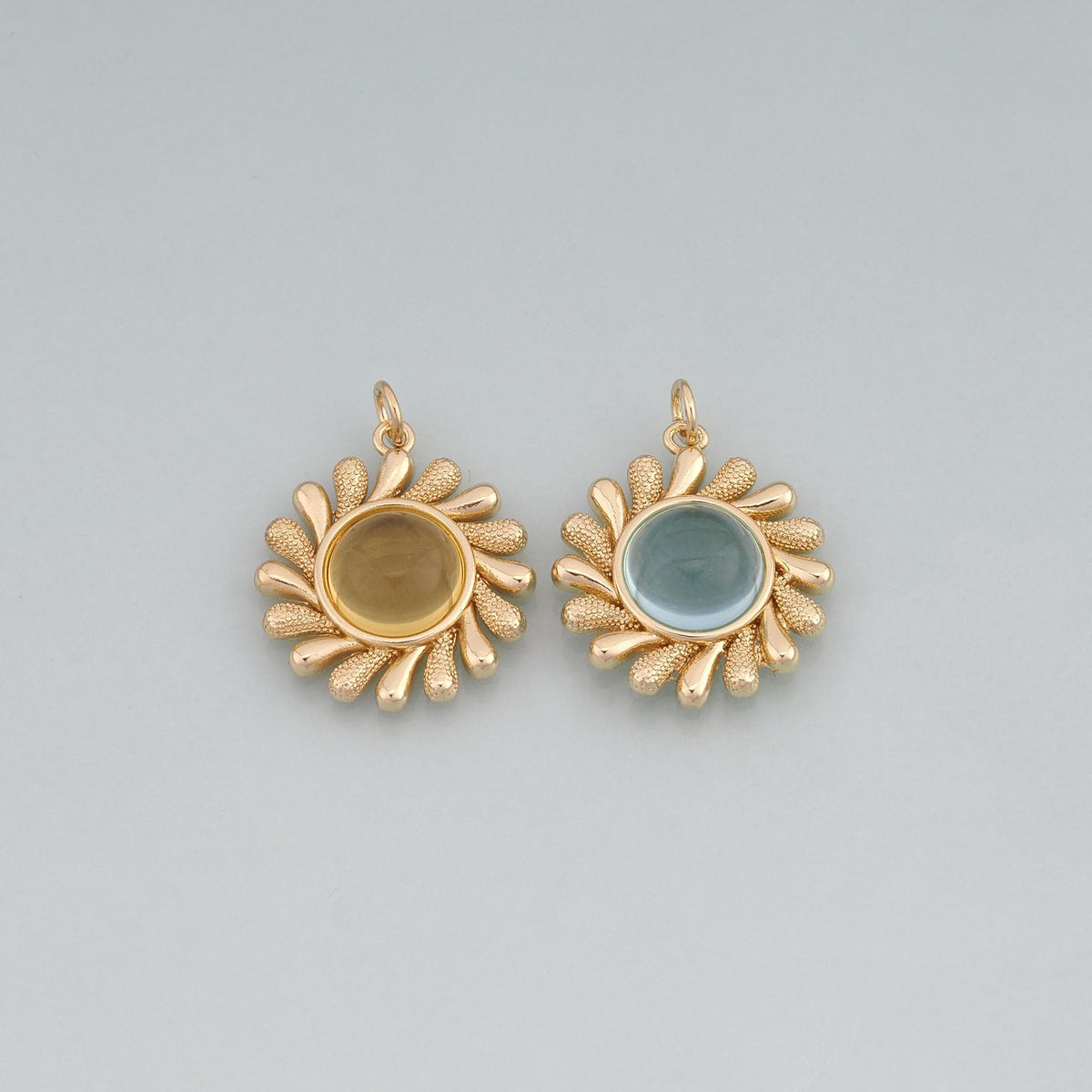 18K Gold Filled Sun Charm Pendant for Jewelry Making
