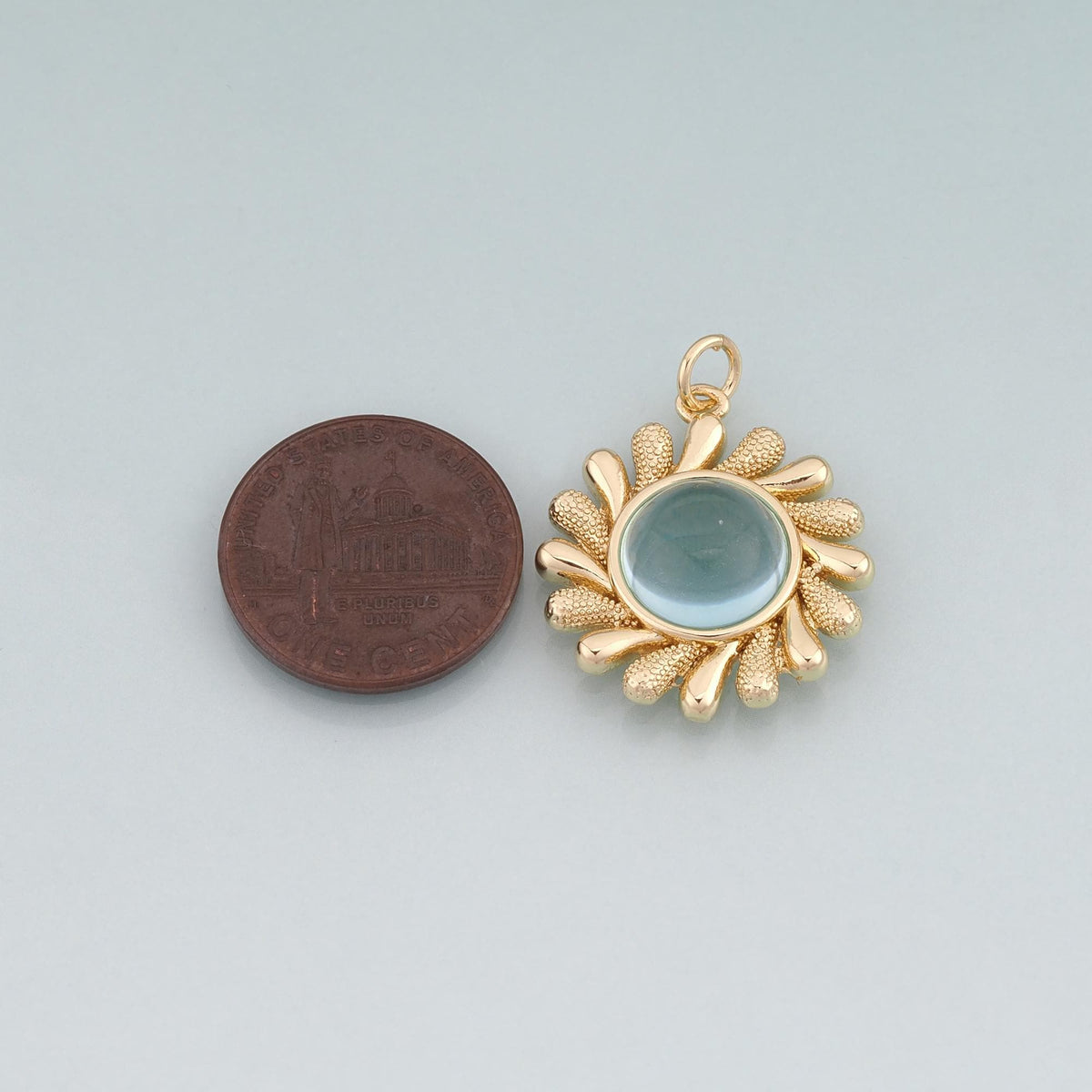 18K Gold Filled Sun Charm Pendant for Jewelry Making
