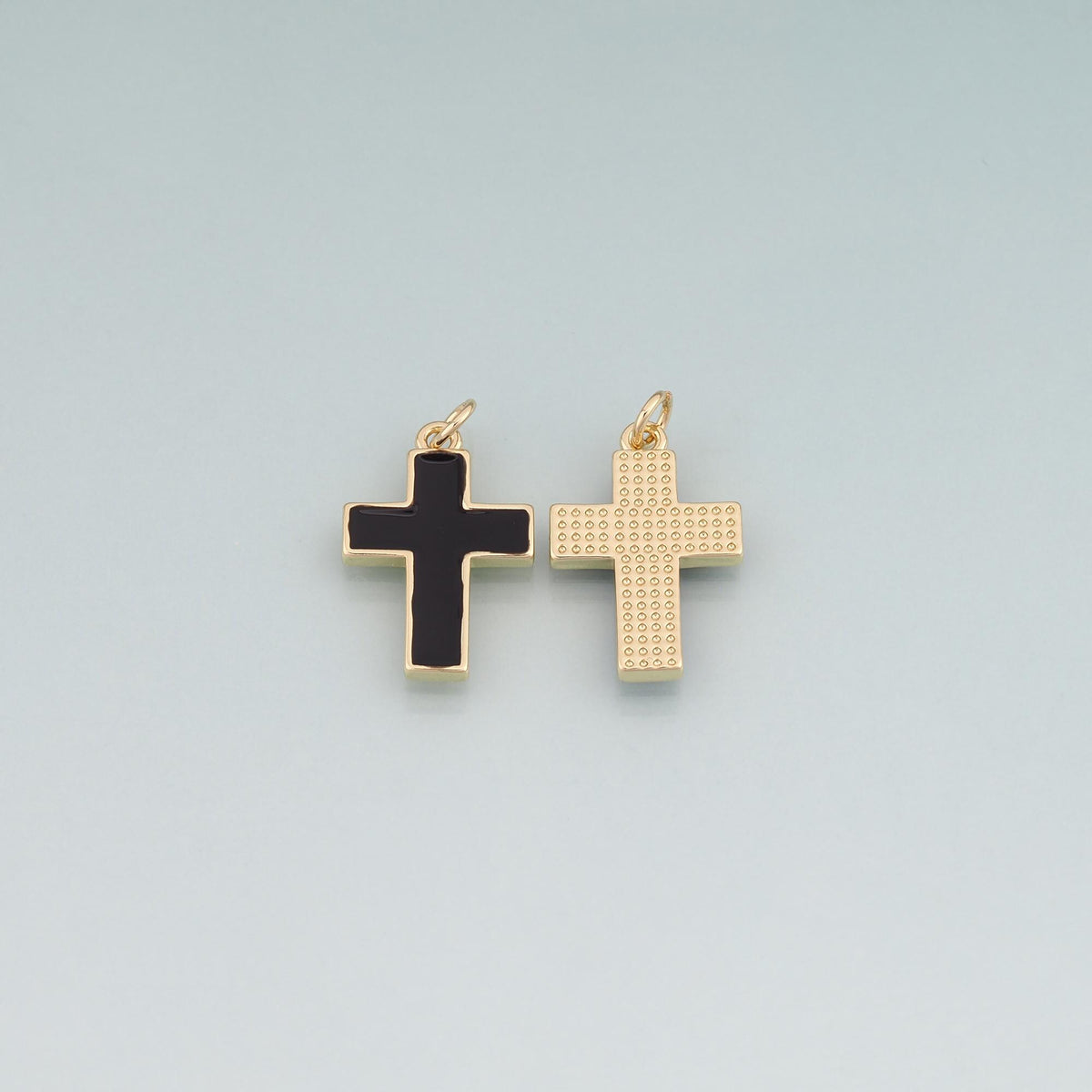 18K Gold Filled Cross Enamel Charm Pendant for Jewelry Making