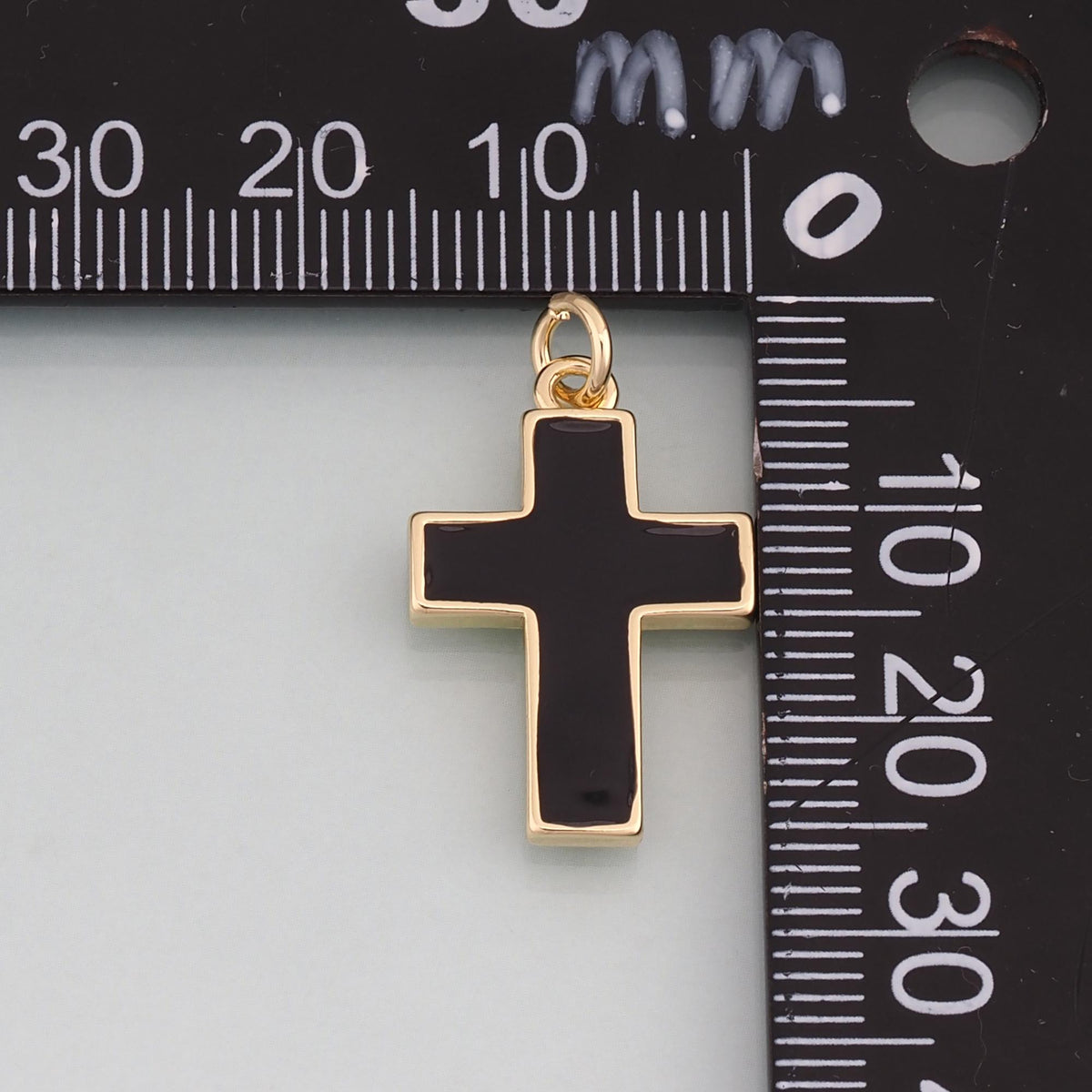 18K Gold Filled Cross Enamel Charm Pendant for Jewelry Making
