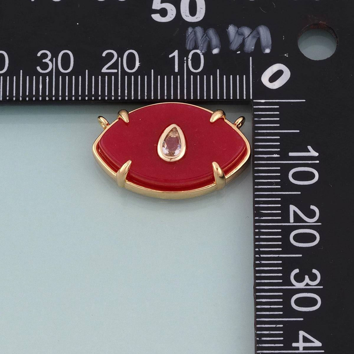 18K Gold Filled CZ Evil Eye Connector Pendant,Evil Eye Amulet Connector Bracelet Necklace for DIY Jewelry Making Supply