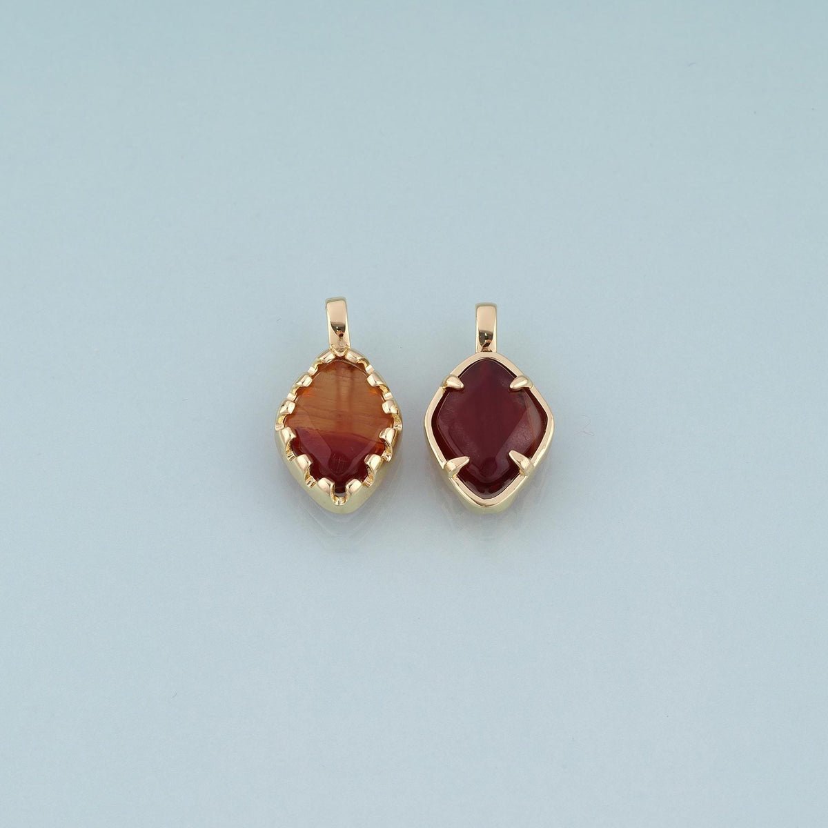 18K Gold Filled Rhombus Pendant,Amber Charm Bracelet Necklace for DIY Jewelry Making Supply