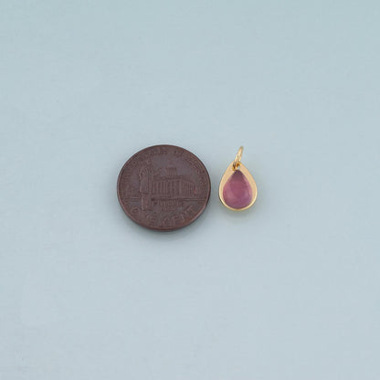 18K Gold Filled Droplet Pendant,Natural Stone Charm Bracelet Necklace for DIY Jewelry Making Supply