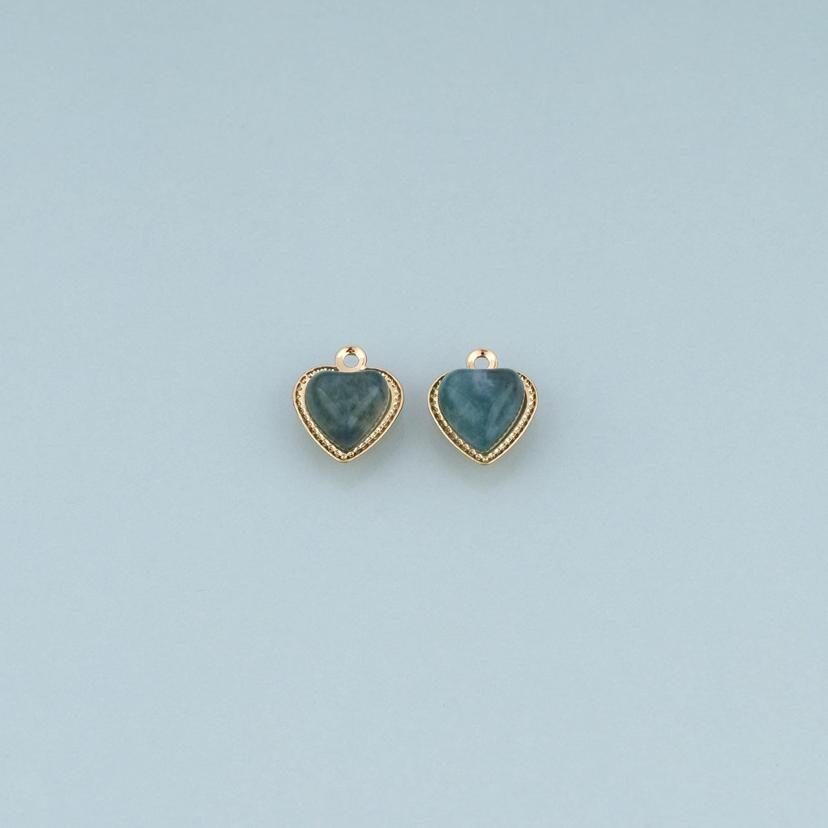 18K Gold Filled Heart Pendant,Natural Stone Charm Bracelet Necklace for DIY Jewelry Making Supply