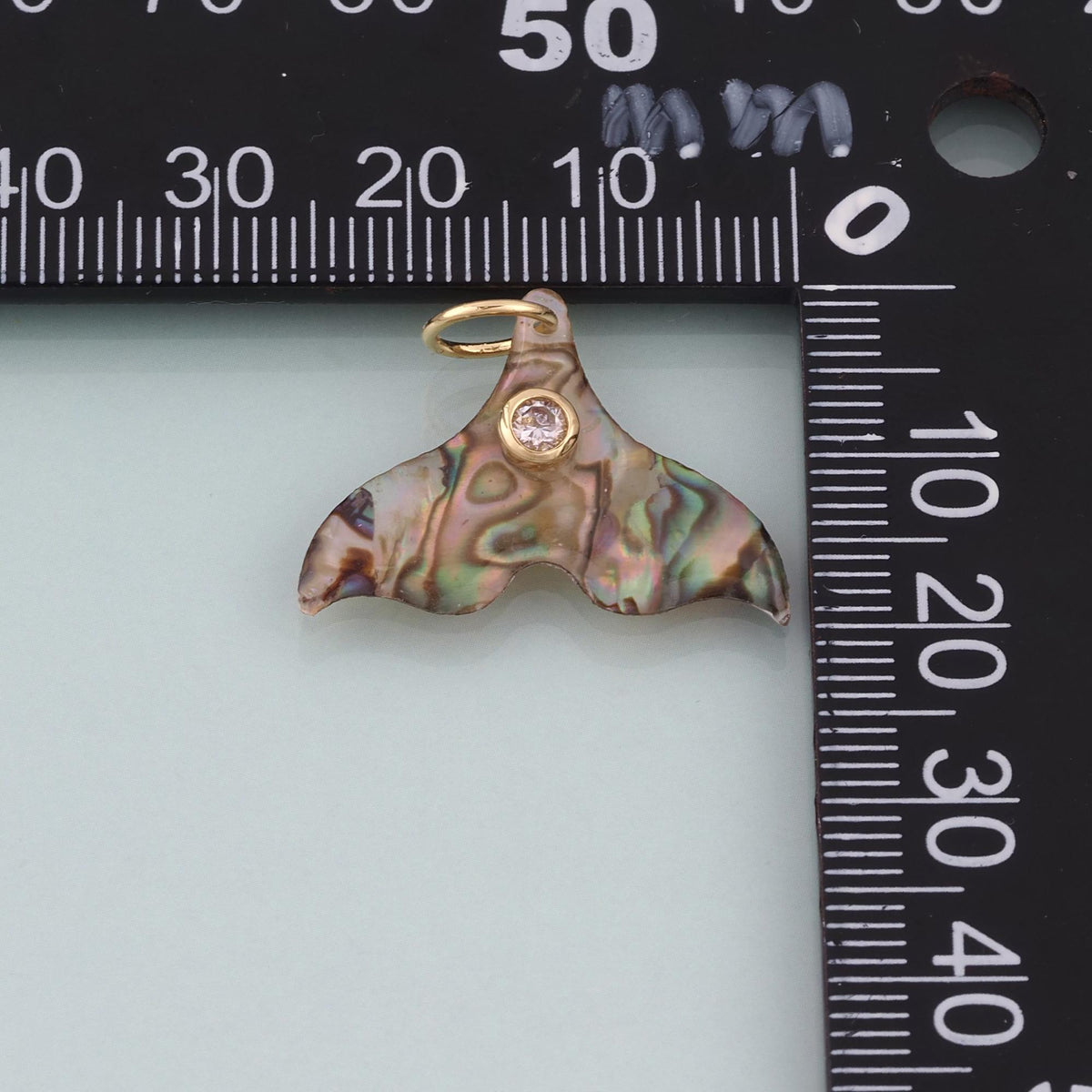 18K Gold Filled Abalone Shell Charm Pendant for Jewelry Making