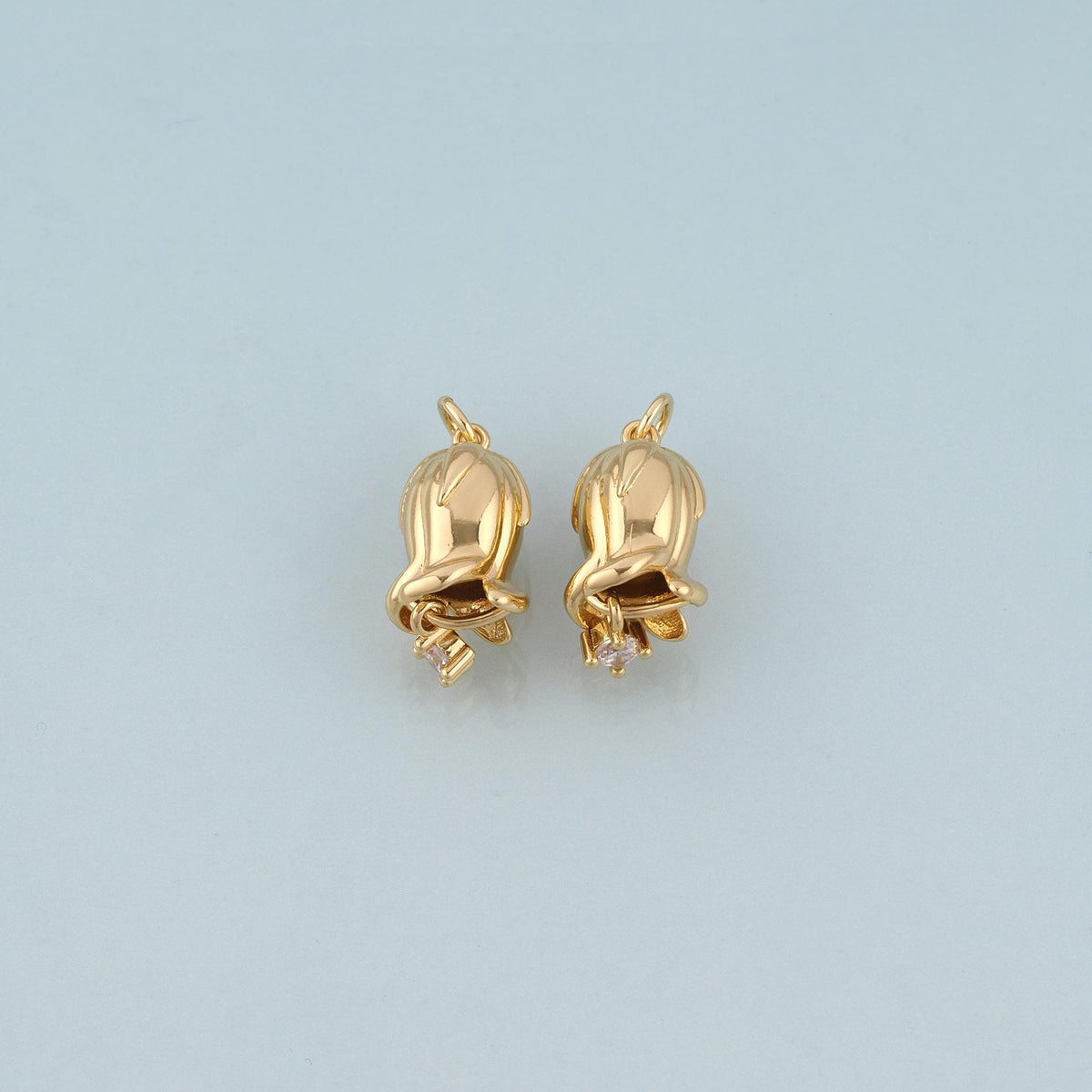 18K Gold Filled Cubic Zirconia Charm Pendant for Jewelry Making