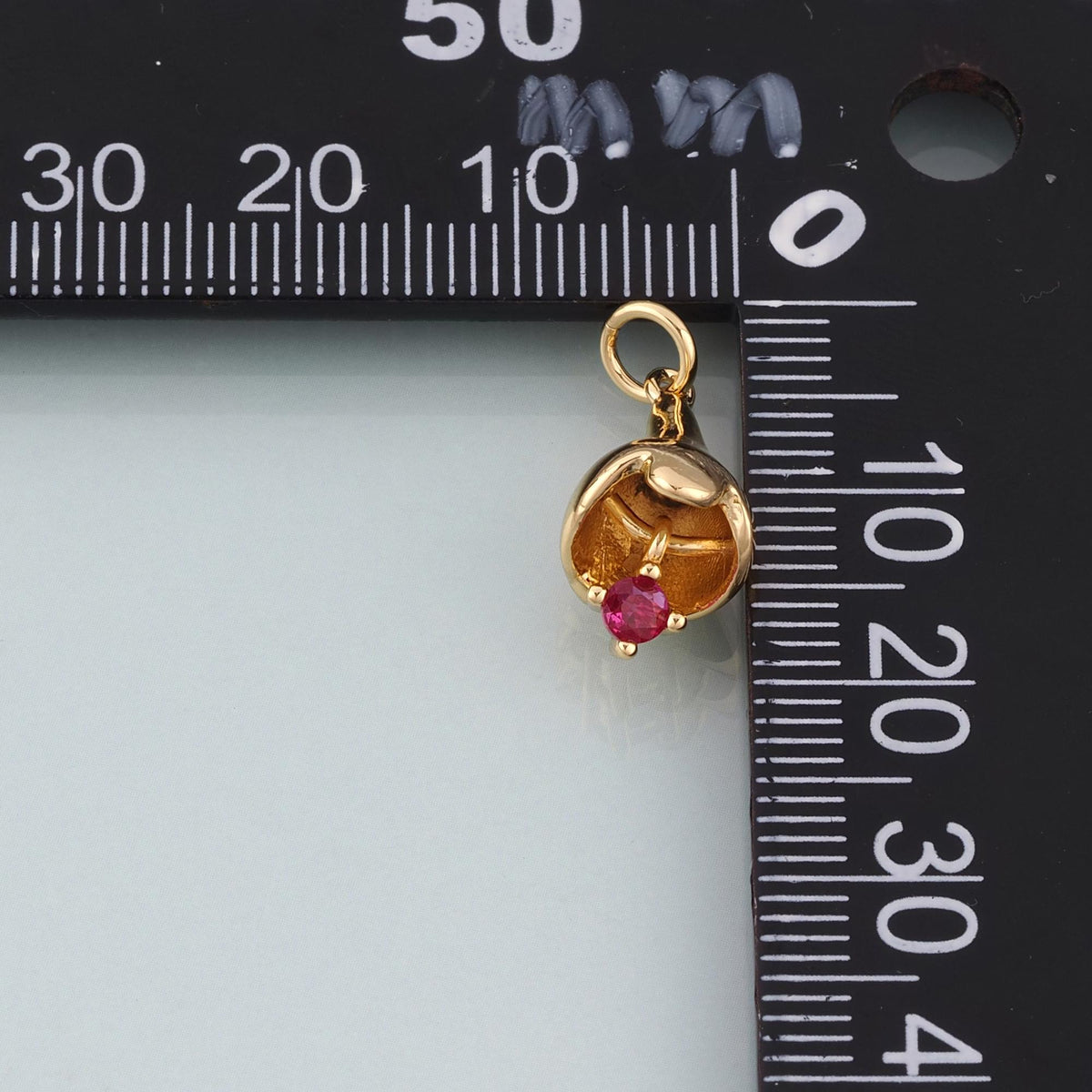 18K Gold Filled CZ Lily of the Valley Pendant,Natural Plant Charm Bracelet Necklace for DIY Jewelry Making Supply