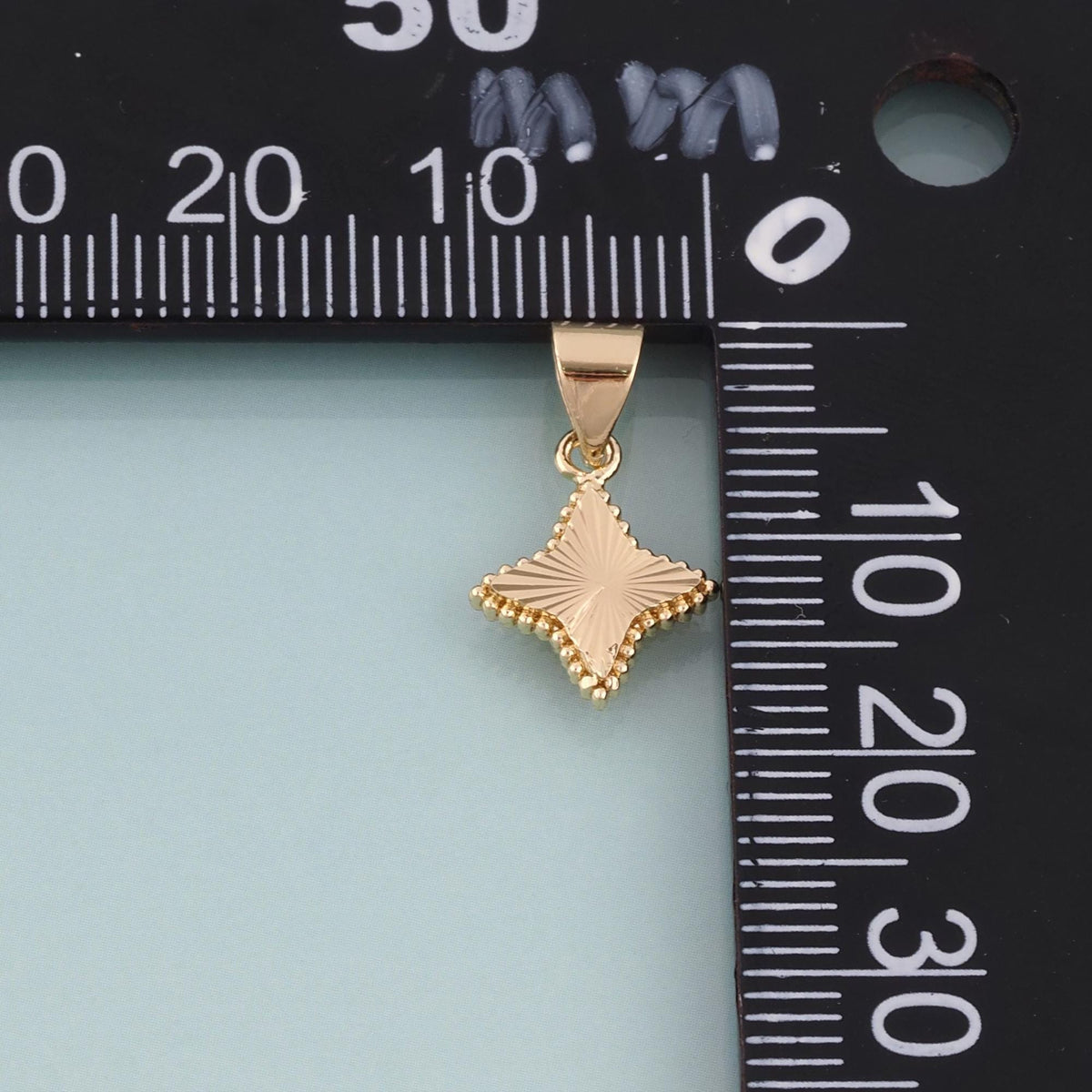 18K Gold Filled Radial Texture Polaris Pendant,Minimalist Charm Bracelet Necklace for DIY Jewelry Making Supply