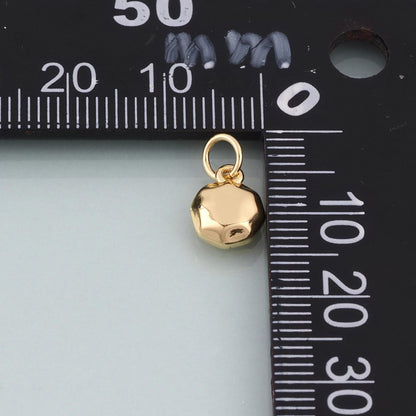 18K Gold Filled Triangular Facet Round Pendant,Minimalist Charm Bracelet Necklace for DIY Jewelry Making Supply