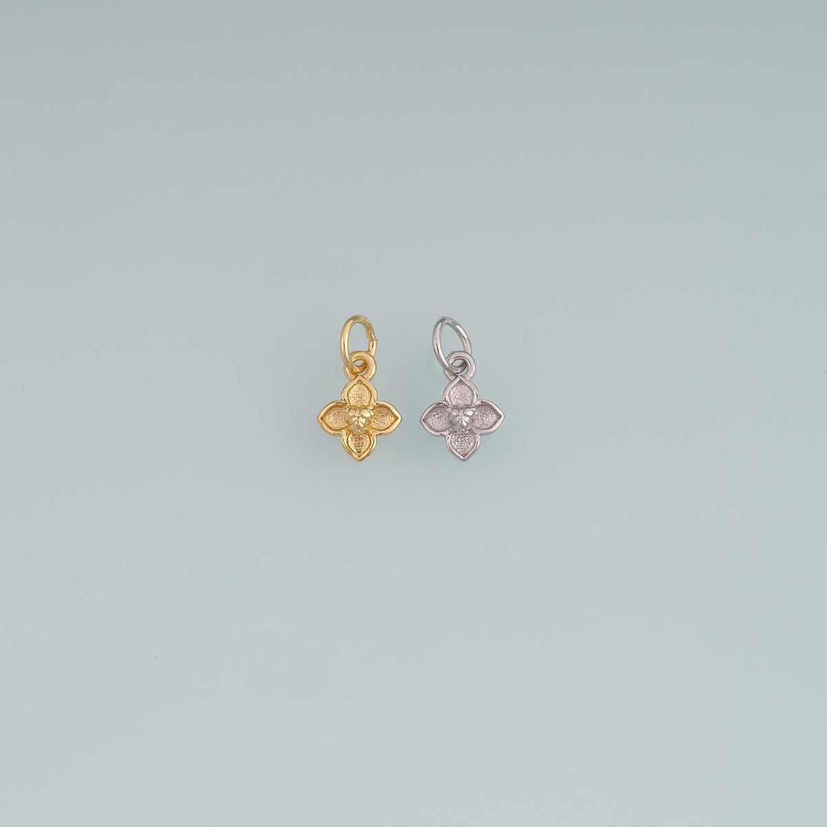 18K Gold Filled Flower Pendant,Minimalist Charm Bracelet Necklace for DIY Jewelry Making Supply